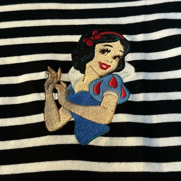 Zara x Disney Princess Black and White Striped T-Shirt Embroidered Snow White - Picture 3 of 6